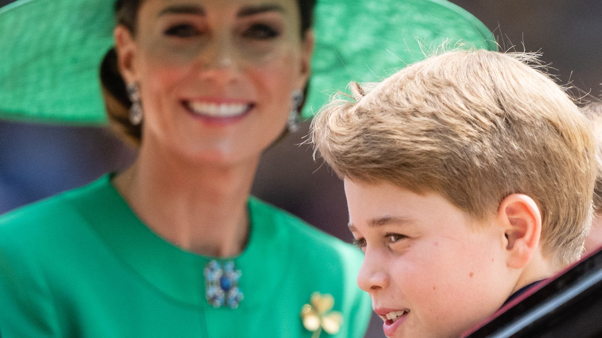 Princess Kate and Prince George during Trooping the Colour on June 17, 2023 in London
