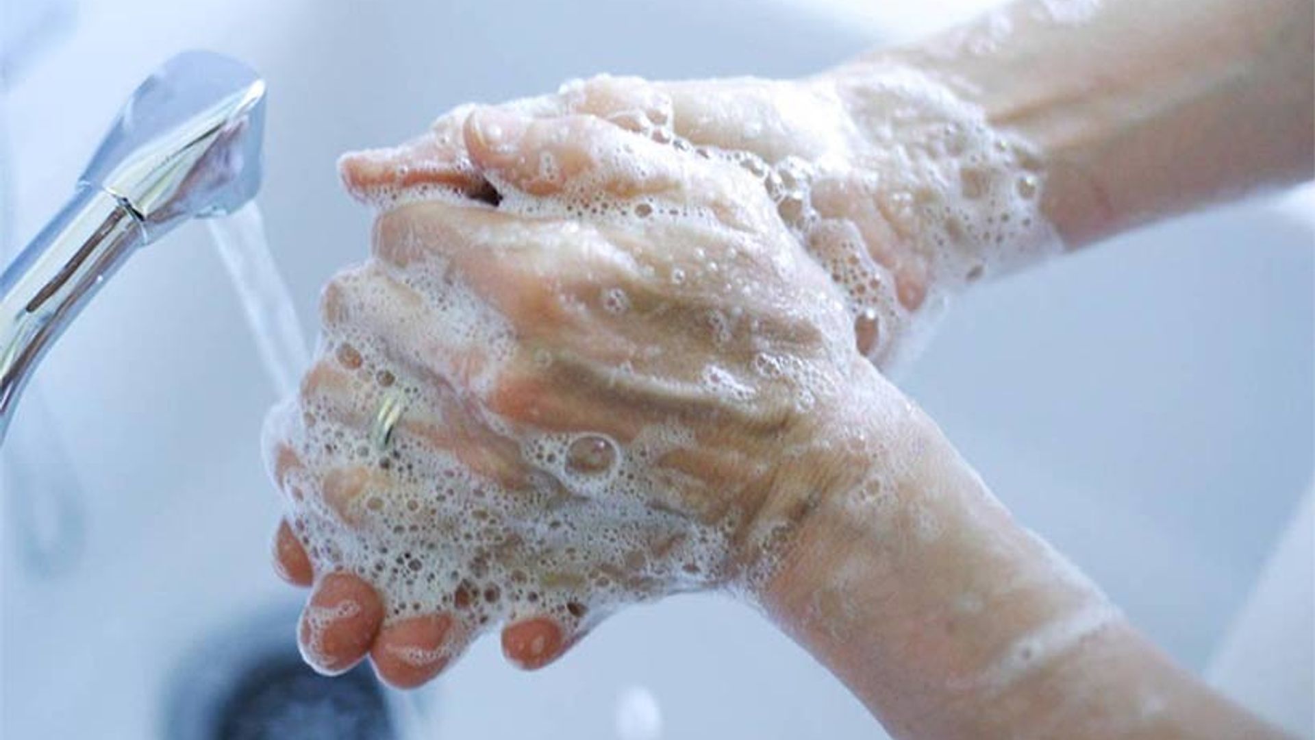 woman washing hands