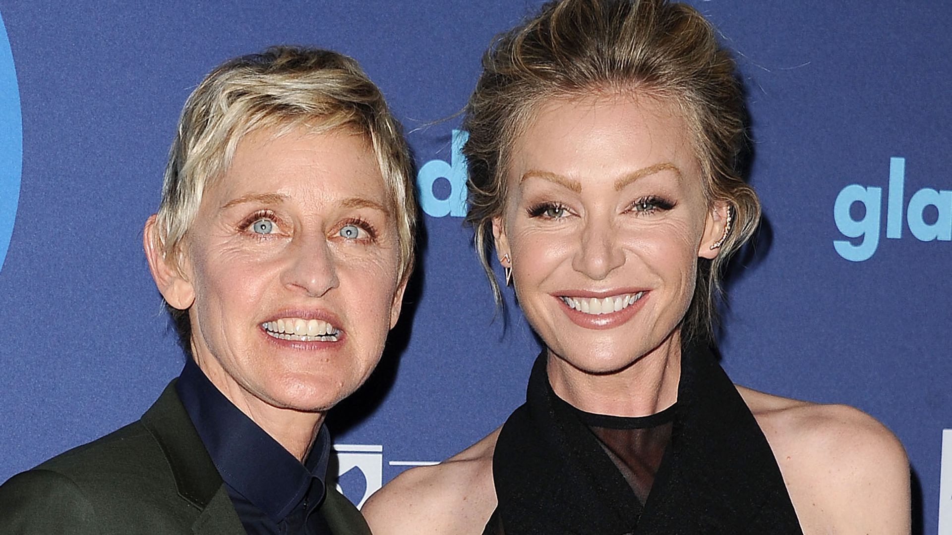 Ellen DeGeneres and Portia de Rossi attend the 26th annual GLAAD Media Awards in 2015