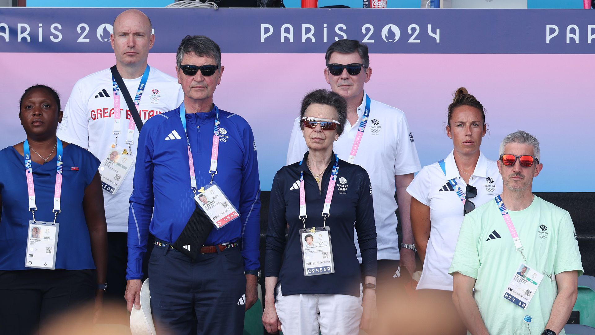 Sir Tim Laurence and Princess Anne in the stands at Olympics hockey