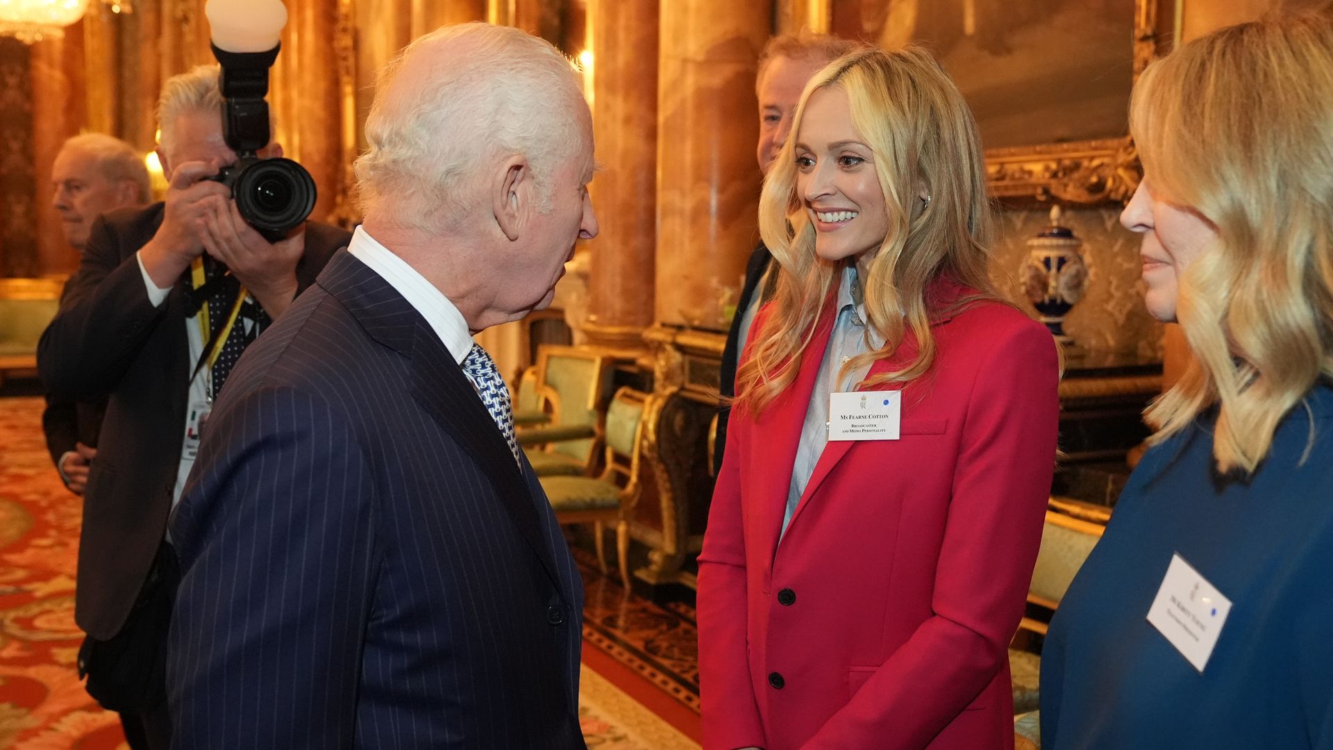 King Charles speaking with Fearne Cotton