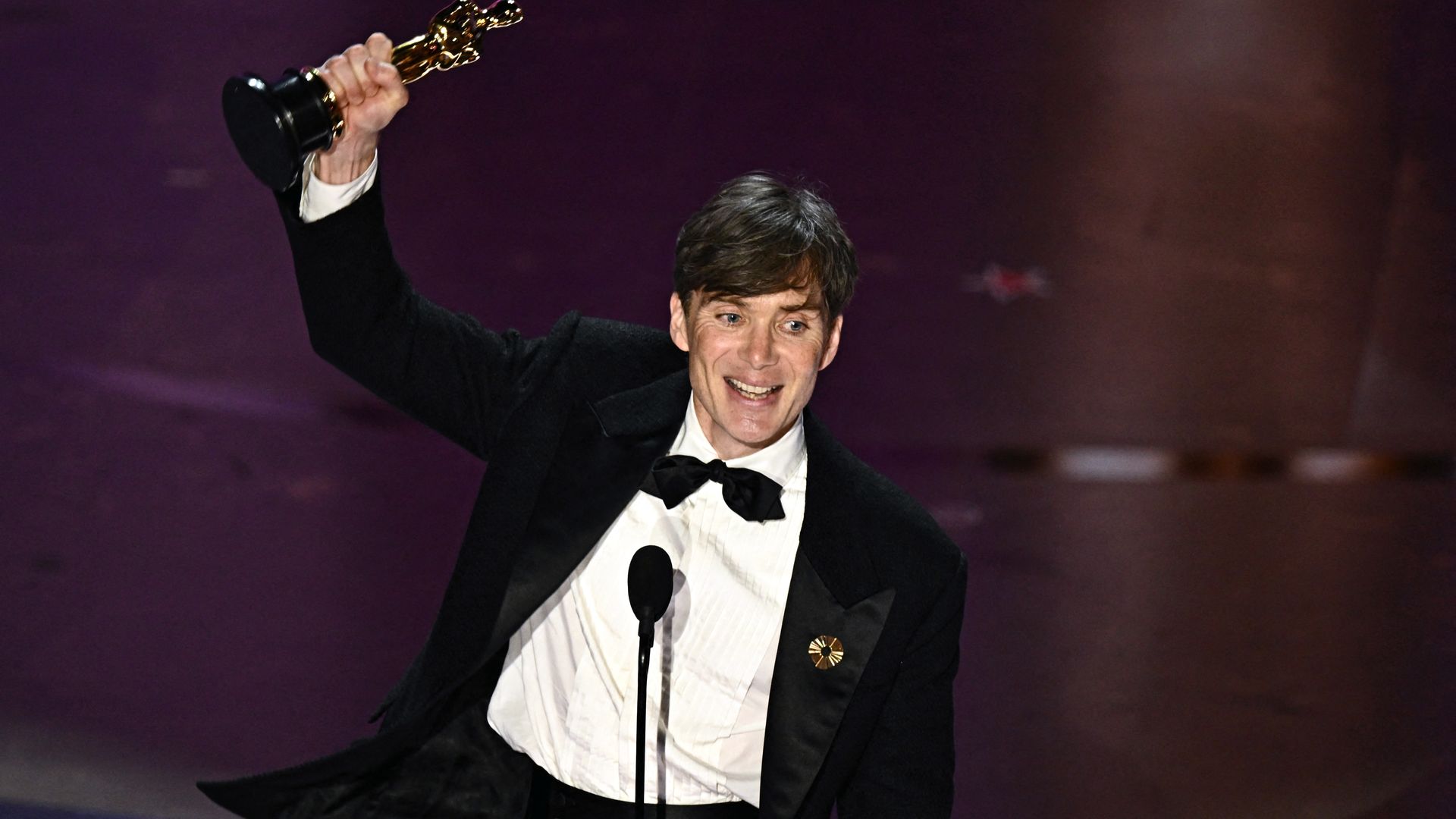 The Irish actor accepts the award for Best Actor in a Leading Role for Oppenheimer at the Oscars