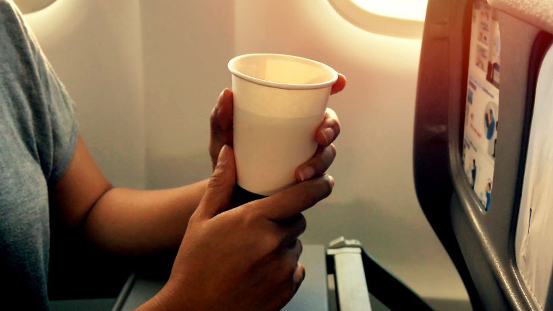 passenger hot drink plane