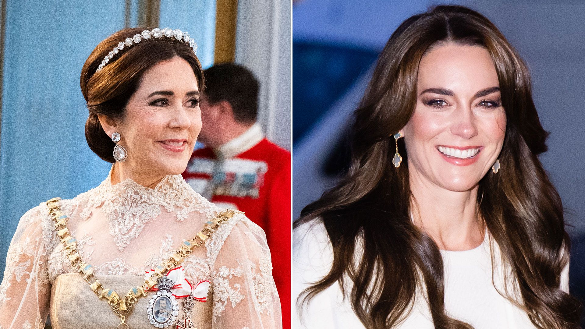 Queen Mary copies Princess Kate in sheer lace ballgown