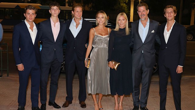 Crown Prince Pavlos and Crown Princess Marie-Chantal with their five children