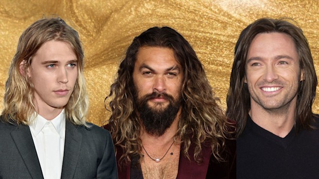 austin butler, jason momoa and hugh jackman with long hair