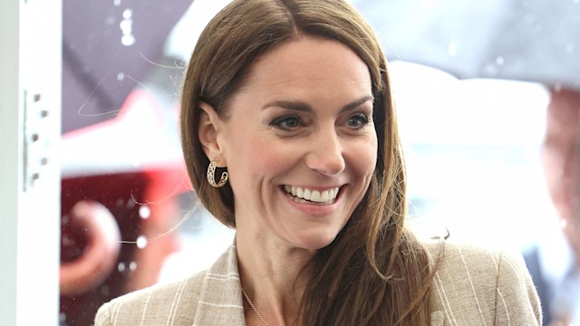 Princess Kate conjures up off-duty chic in pinstripe blazer and belted trousers