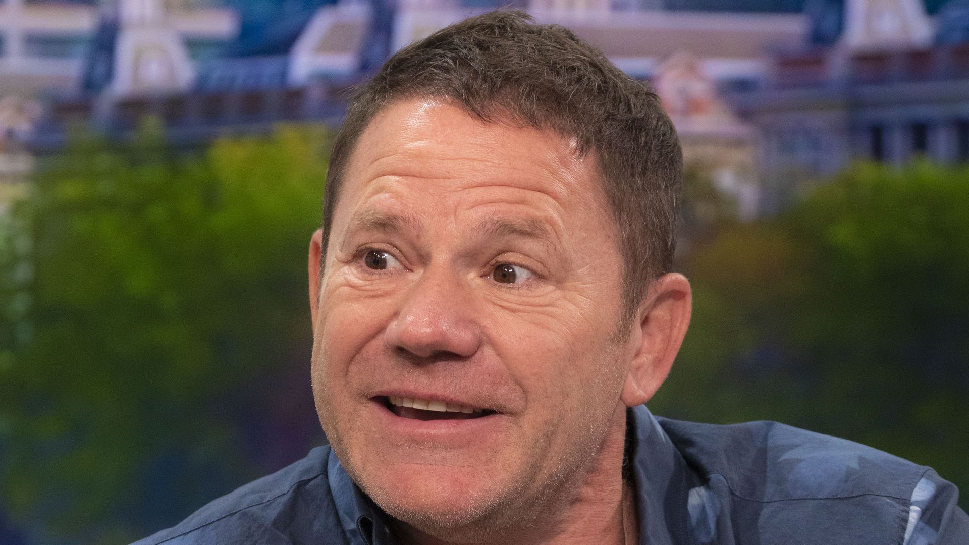 steve backshall in blue shirt on tv morning show 