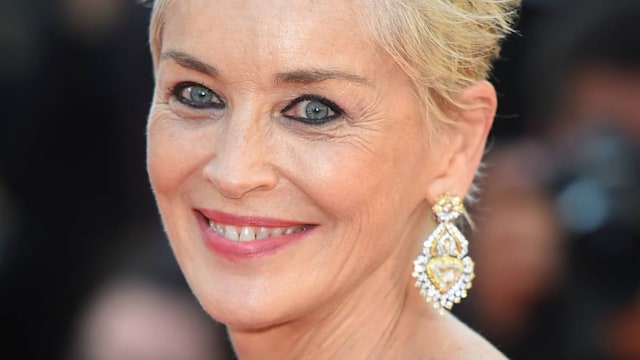 sharon stone makeup free selfie