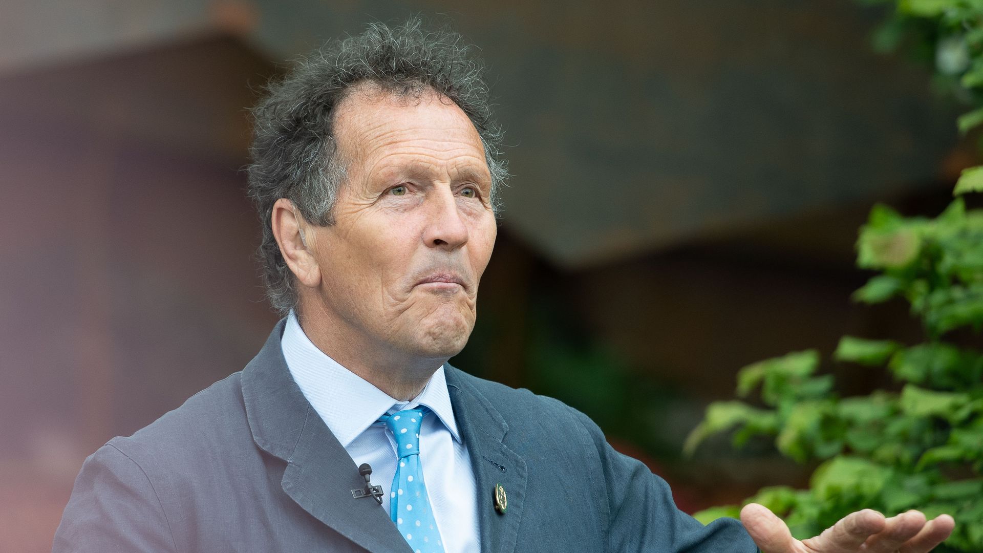 Monty Don looking serious in a suit