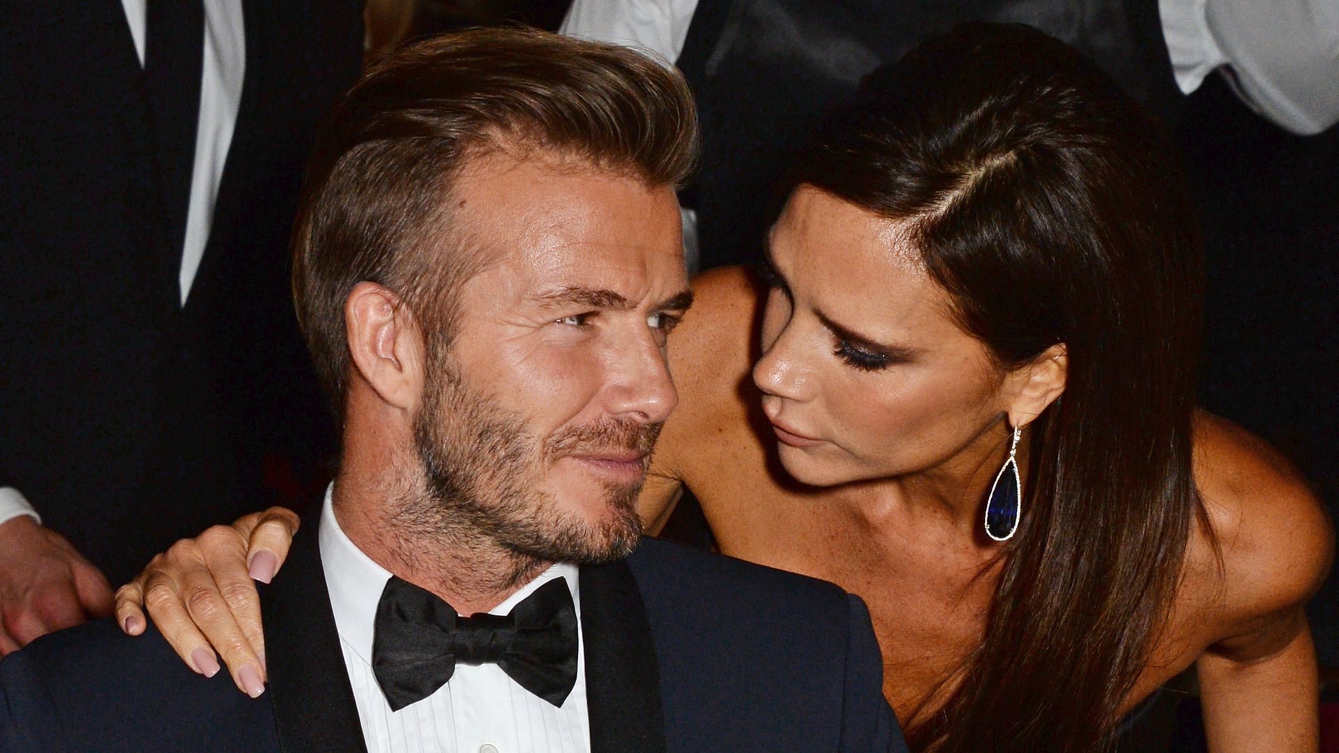 avid Beckham (L) and Victoria Beckham attend an after party following the 60th London Evening Standard Theatre Awards at the London Palladium on November 30, 2014 in London, England. 