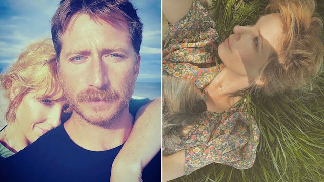 Kelly Reilly at the beach and in a field 