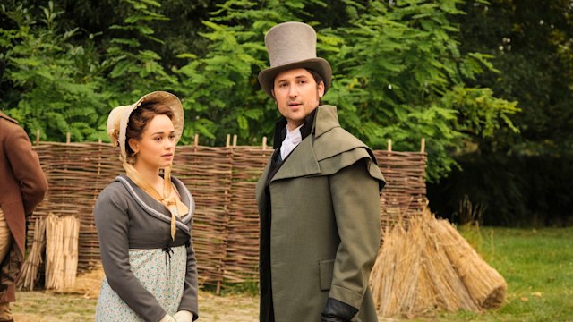 Ben Lloyd-Hughes as Alexander Colbourne and Rose Williams as Charlotte Heywood in Sanditon