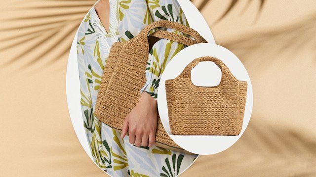 split image marks and spencer raffia bag