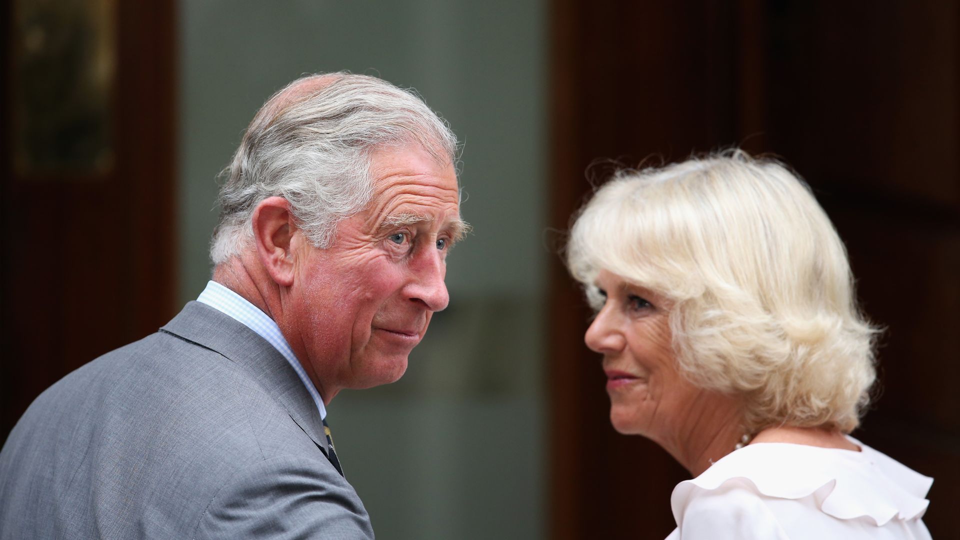 Queen Consort Camilla and King Charles arriving at the Lindo Wing