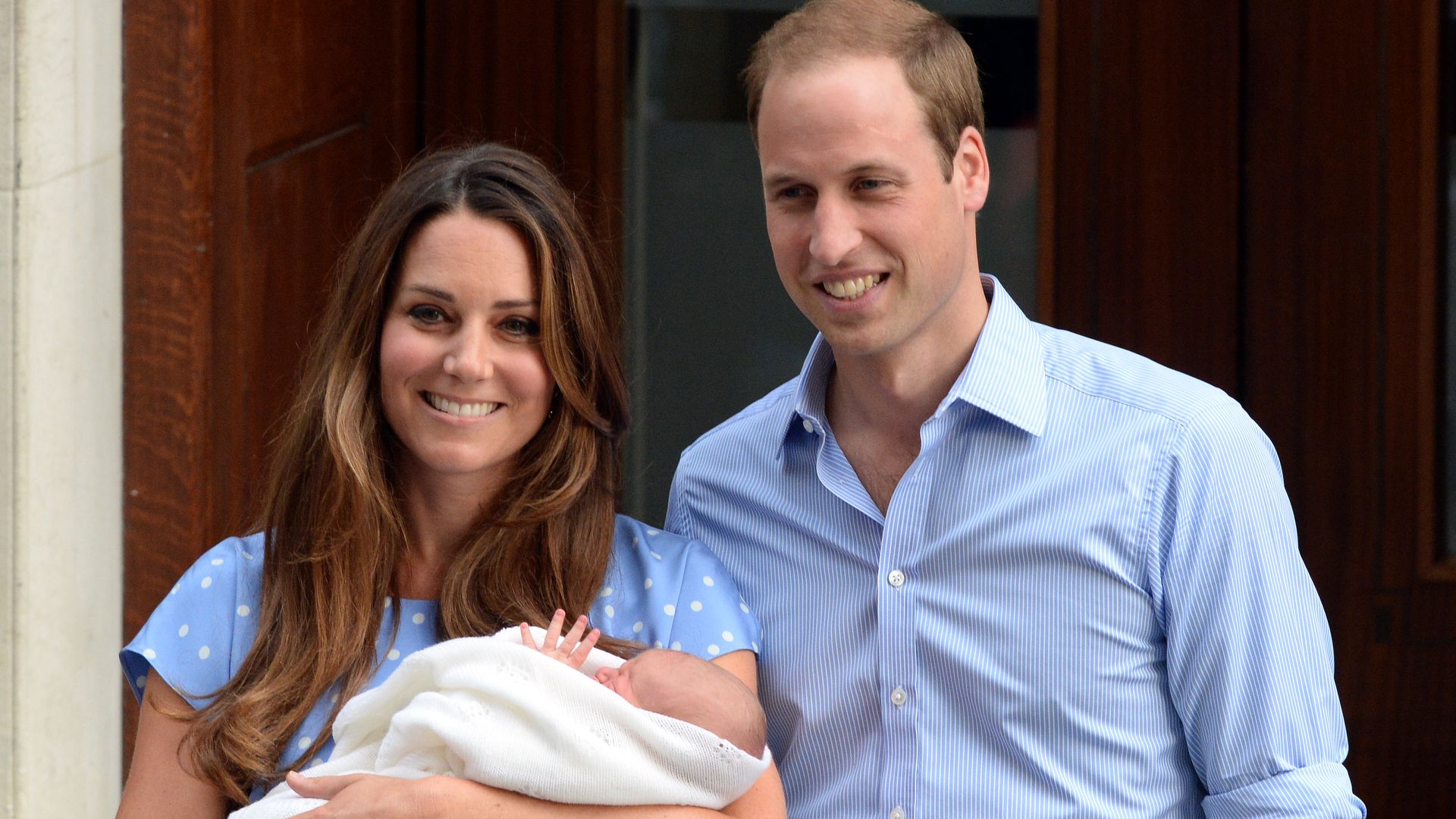 Prince William and Catherine with their newborn son 