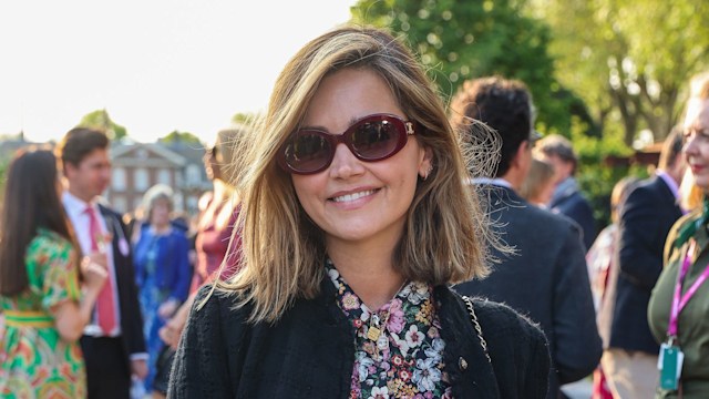 Jenna Coleman finished off her outfit with classic designer accessories 