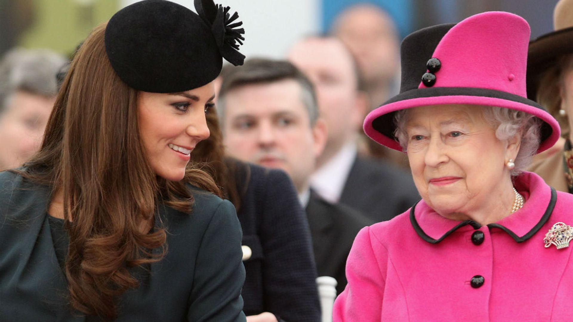 kate middleton supported by the queen