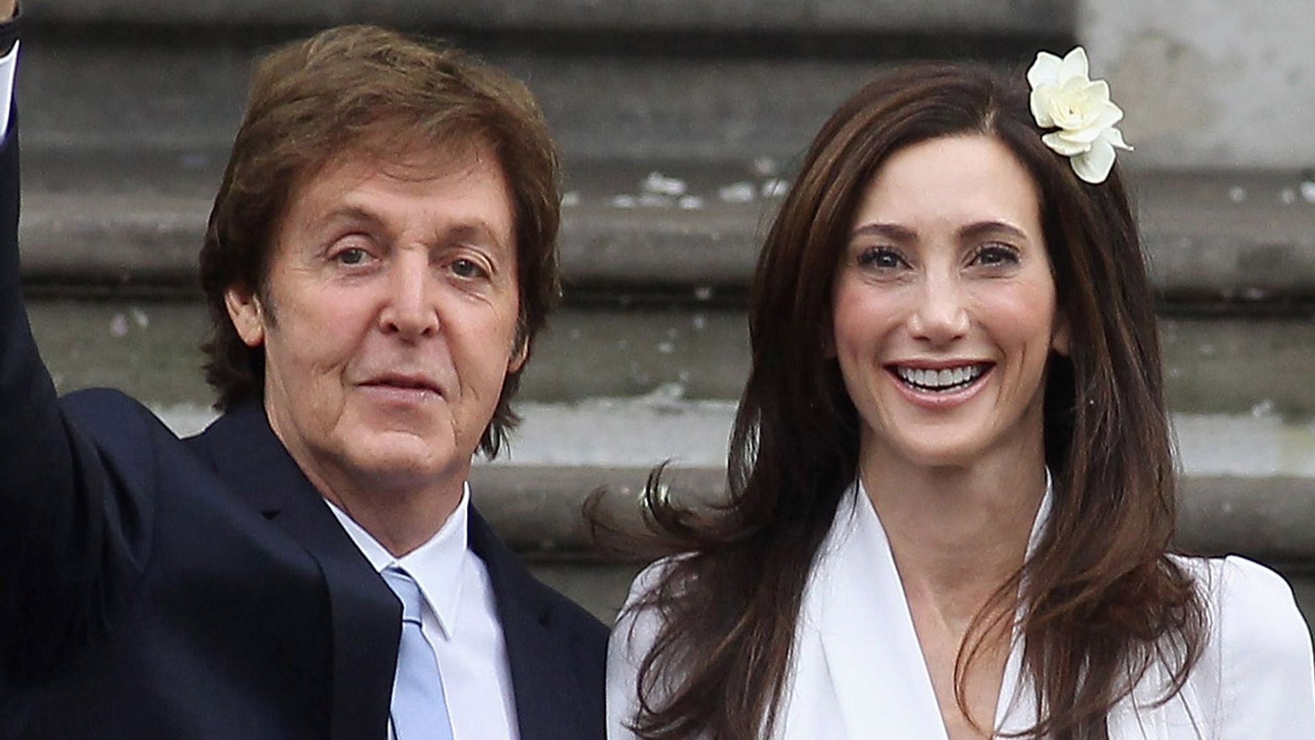 Paul McCartney's wife Nancy Shevell's royal-inspired wedding mini dress  designed by family | HELLO!