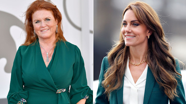 Sarah ferguson and kate middleton split in green 