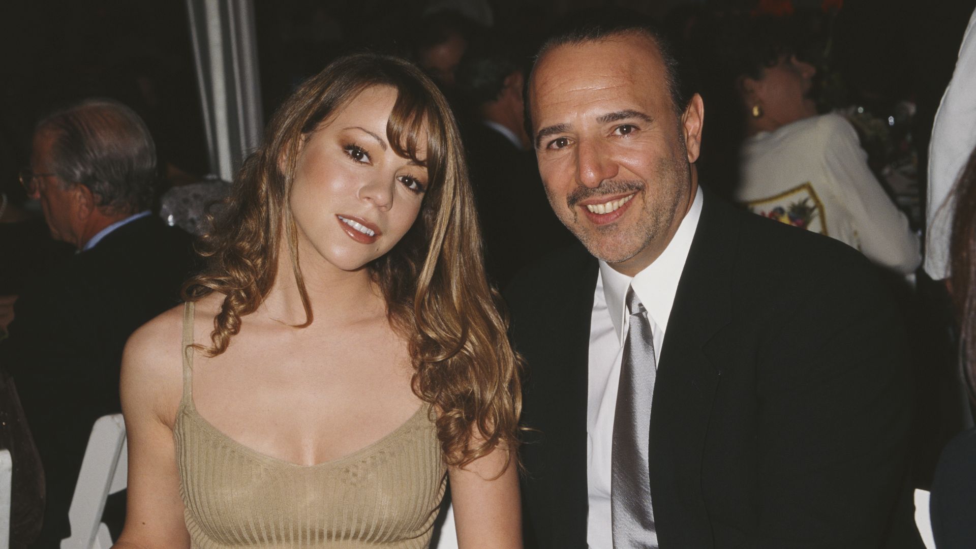 American singer-songwriter Mariah Carey and husband, American music executive, Tommy Mottola, attend the 'Salute to American Heroes Gala', 1995.