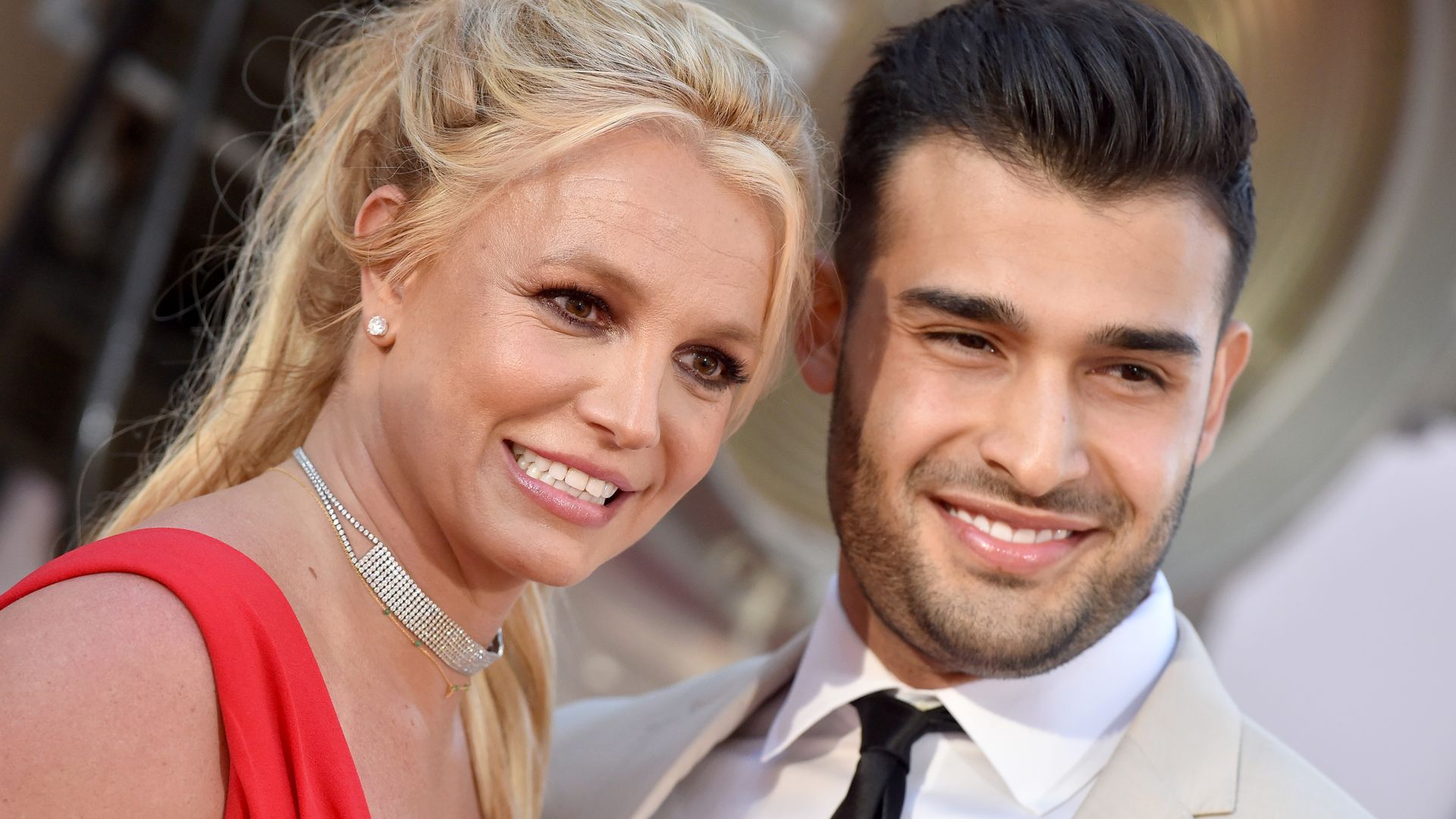 Britney Spears and Sam Asghari attend Sony Pictures' "Once Upon a Time ... in Hollywood" Los Angeles Premiere on July 22, 2019 in Hollywood, California. (Photo by Axelle/Bauer-Griffin/FilmMagic)
