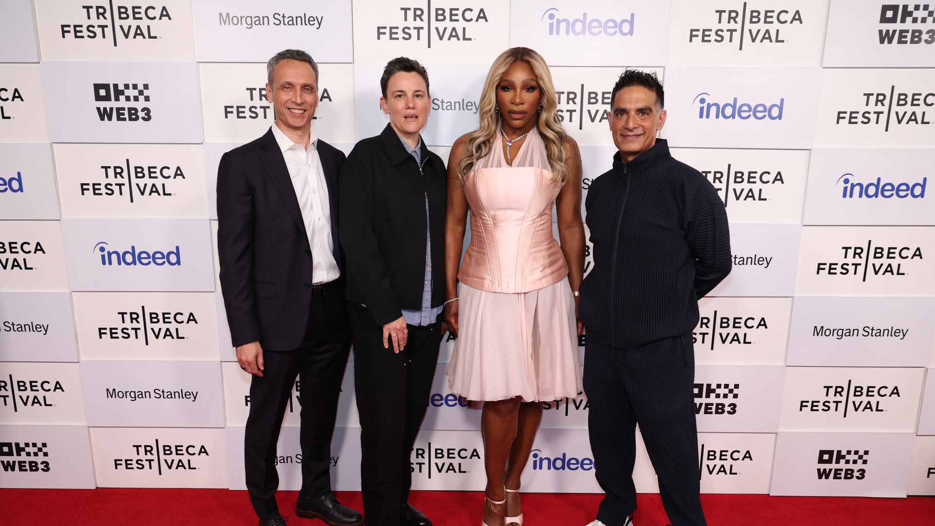 Lauren Fisher, Serena Williams, and Gotham Chopra attend the "In The Arena: Serena Williams" Premiere during the 2024 Tribeca Festival at BMCC Theater on June 13, 2024 in New York City.