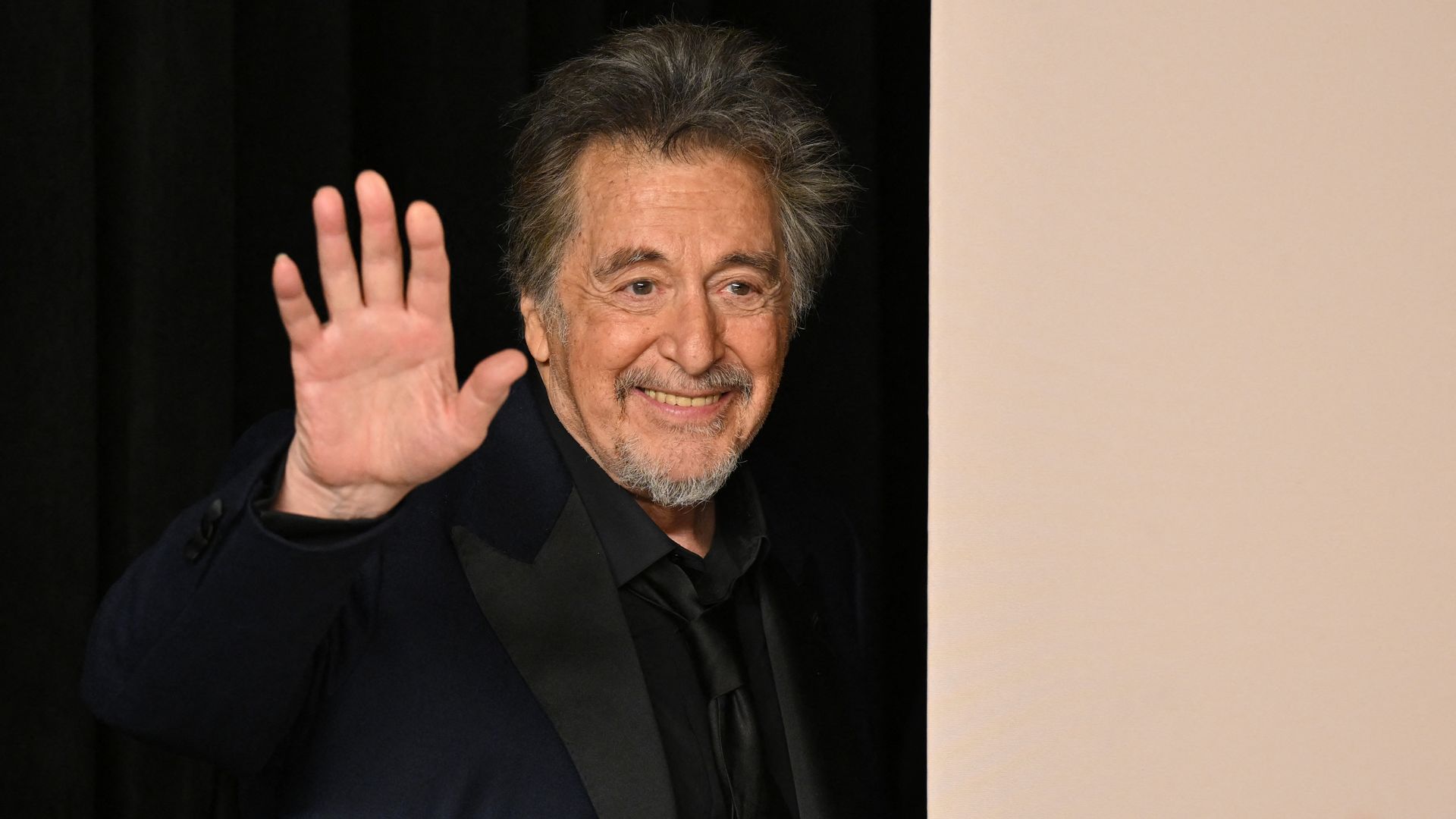 US actor Al Pacino waves as he leaves the press room during the 96th Annual Academy Awards at the Dolby Theatre in Hollywood, California on March 10, 2024. (Photo by Robyn BECK / AFP) (Photo by ROBYN BECK/AFP via Getty Images)