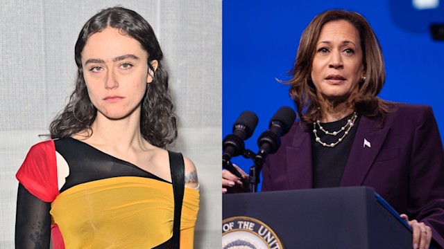 Split image of Ella Emhoff and Kamala Harris