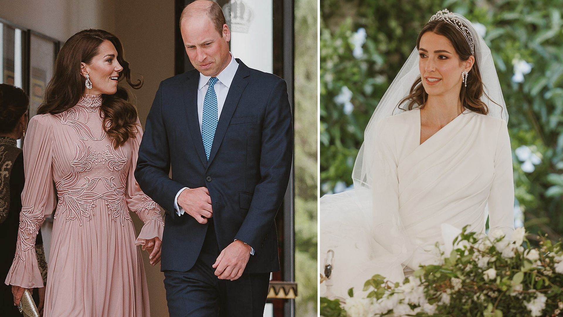 Princess Kate's reaction to Princess Rajwa's royal wedding dress caught on camera