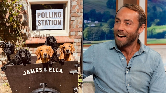 James Middleton's dogs at polling station