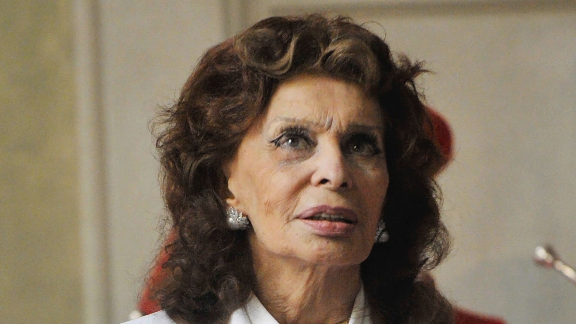 Italian Actress Sophia Loren receives the keys of the city of Florence on June 5, 2021 in Palazo Vecchio in Florence, Italy