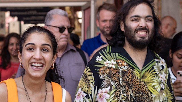 Mukesh Ambani's son Anant and his wife Radhika at India house at the Paris 2024 Olympic Games