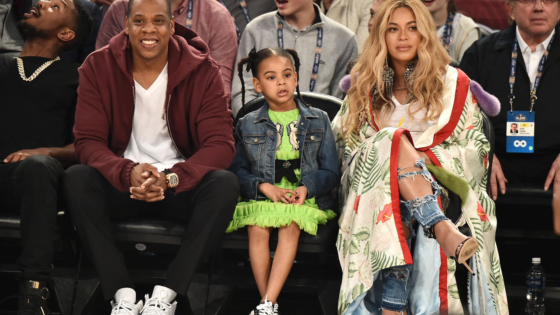 Beyonce with Blue Ivy and Jay-Z