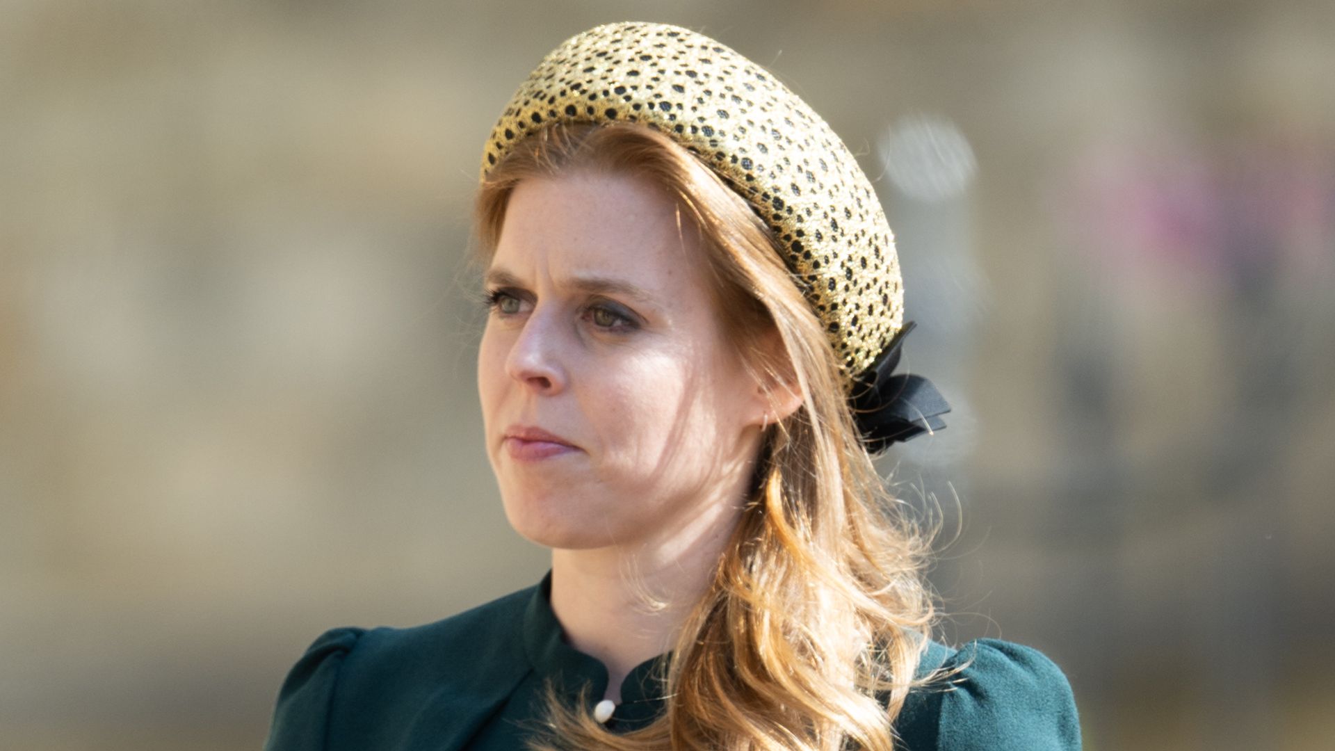 Princess Beatrice with a stern expression