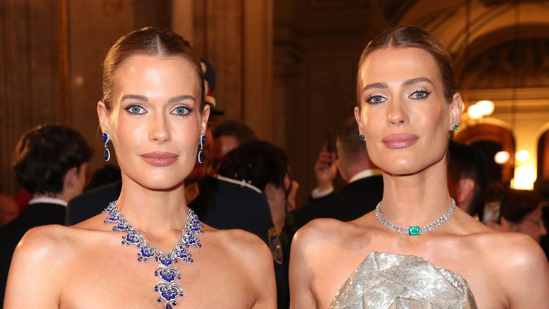 Lady Eliza and Amelia Spencer turn up the glamour in figure-hugging gowns