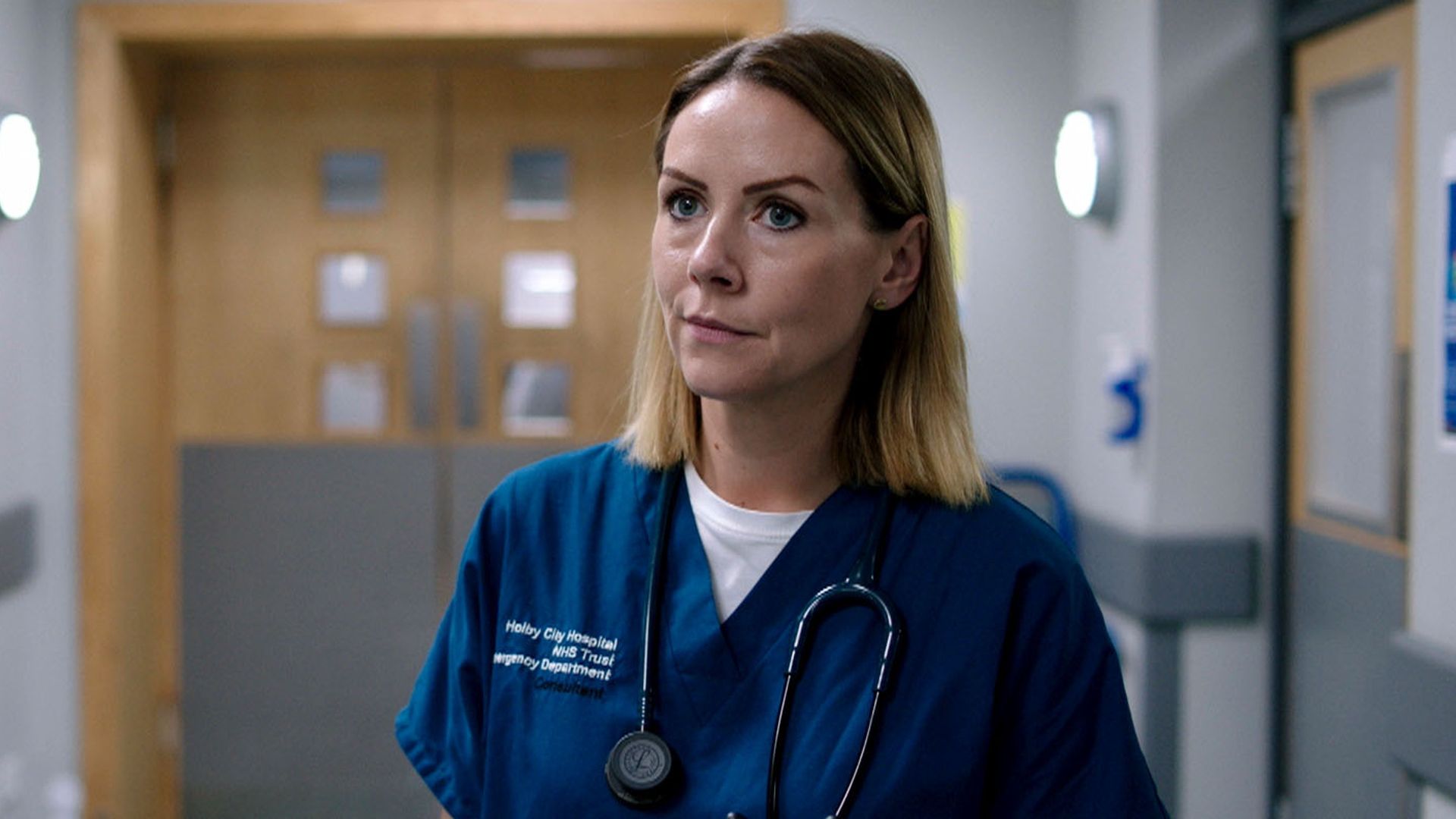 Still image of Elinor Lawless in an episode of Casualty