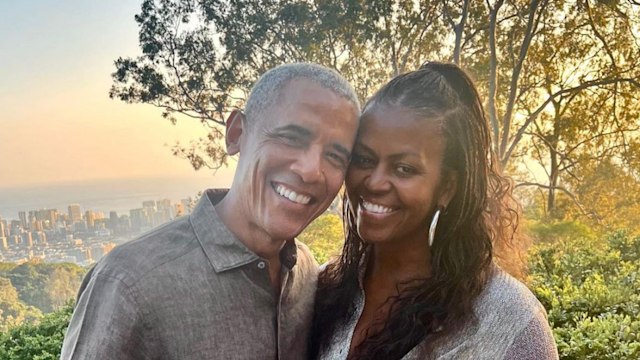 Photo posted by Michelle Obama on Instagram October 3, 2023 where she is posing next to her husband Barack Obama, commemorating the couple's 31st wedding anniversary.