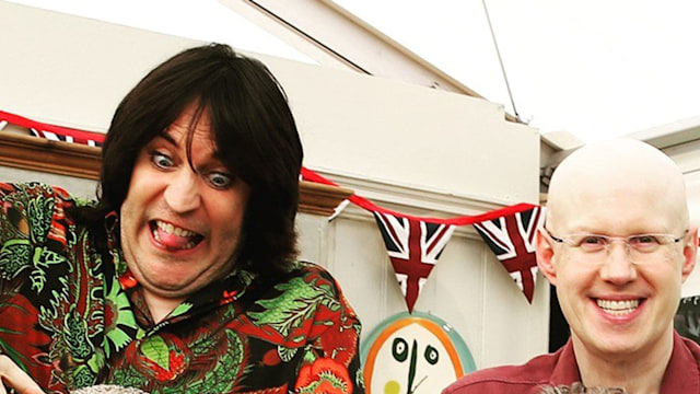 Matt Lucas with Noel Fielding, Paul Hollywood and Prue Leith 