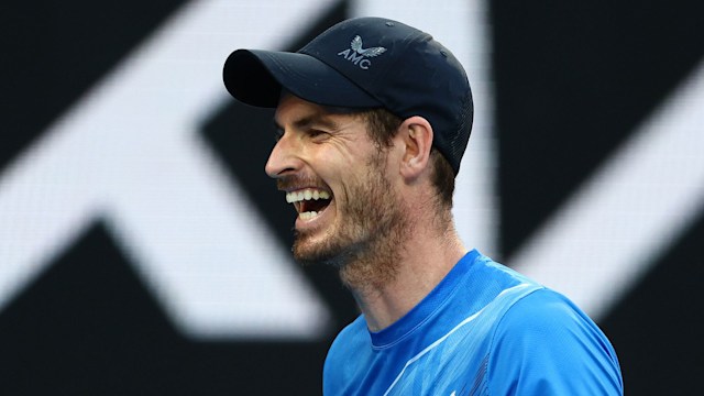 Andy Murray laughing at the 2022 Australian Open