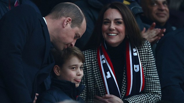 kate middleton prince william prince george rugby match