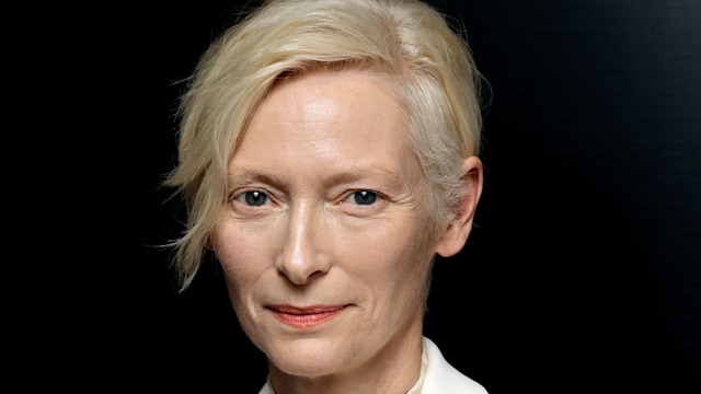 Tilda Swinton in white suit