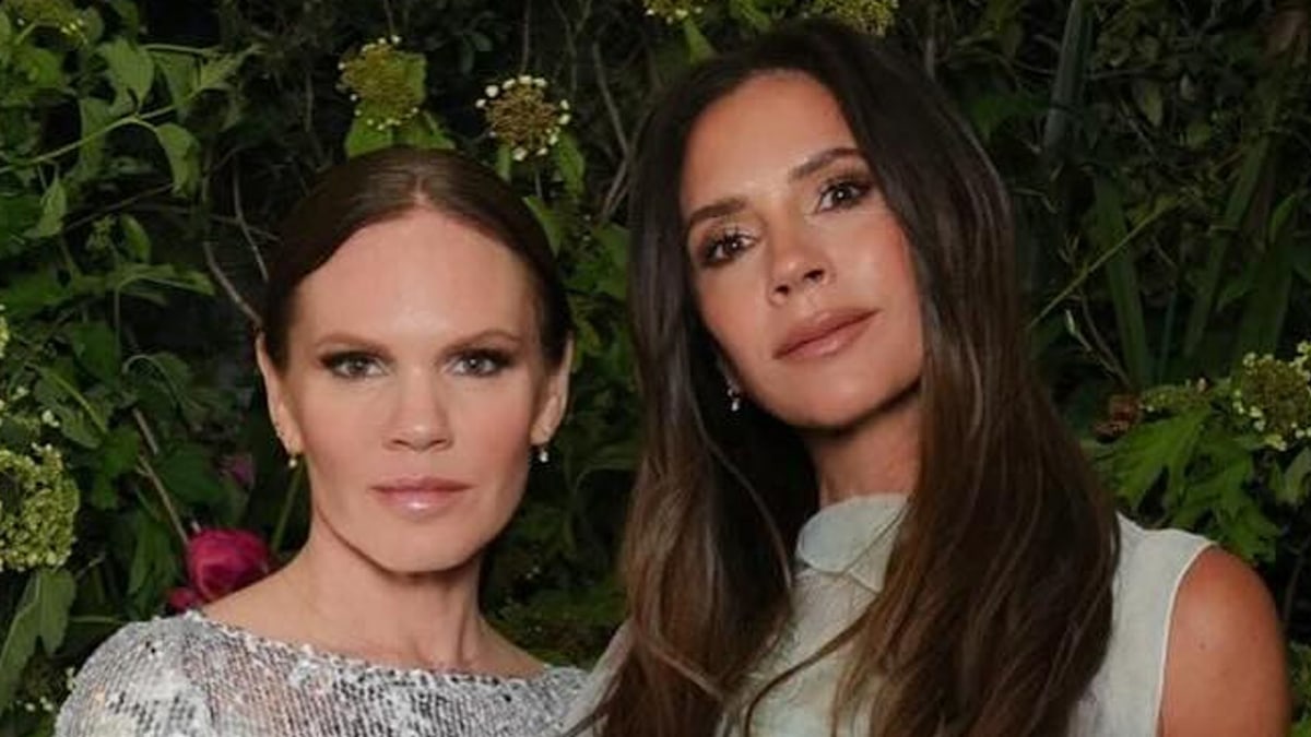 Victoria Beckham sings to her rarely-seen sister as they twin in black outfits