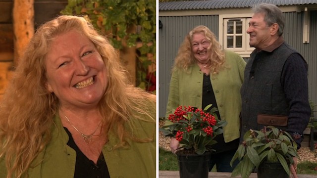 Charlie Dimmock smiling, Alan Titchmarsh and Charlie Dimmock on Love Your Weekend 