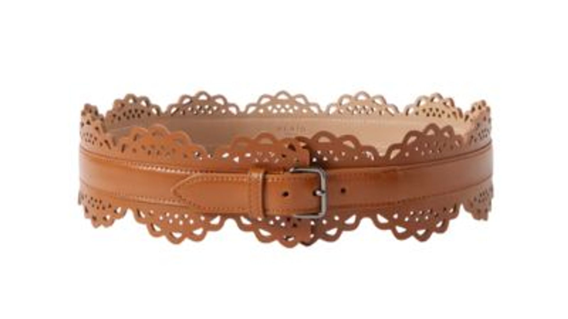 Laser-cut leather waist belt