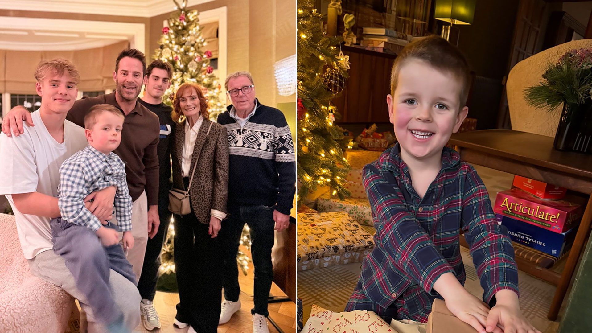 Jamie Redknapp pictured with grown-up sons from marriage to Louise during blended family Christmas
