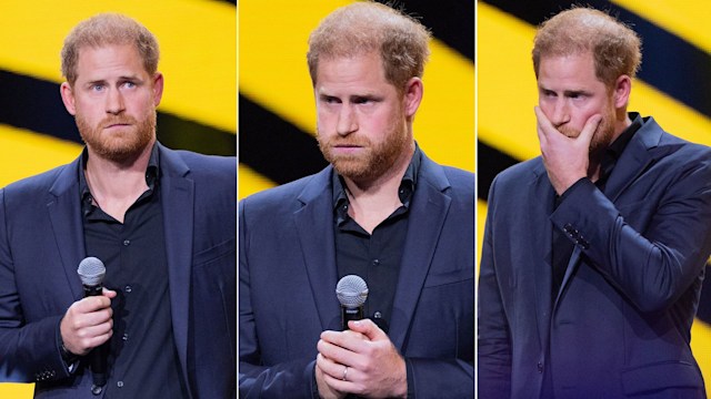 Prince Harry appeared emotional during his speech