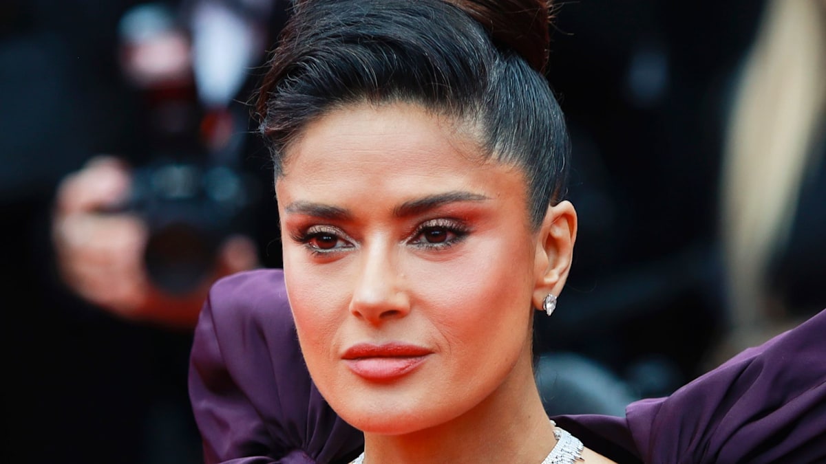 Salma Hayek, 56, rocks gray hair while sharing beauty secrets