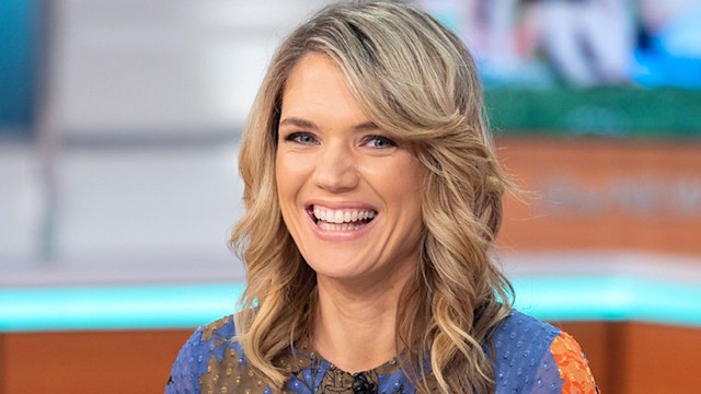 charlotte hawkins red dress good morning britain