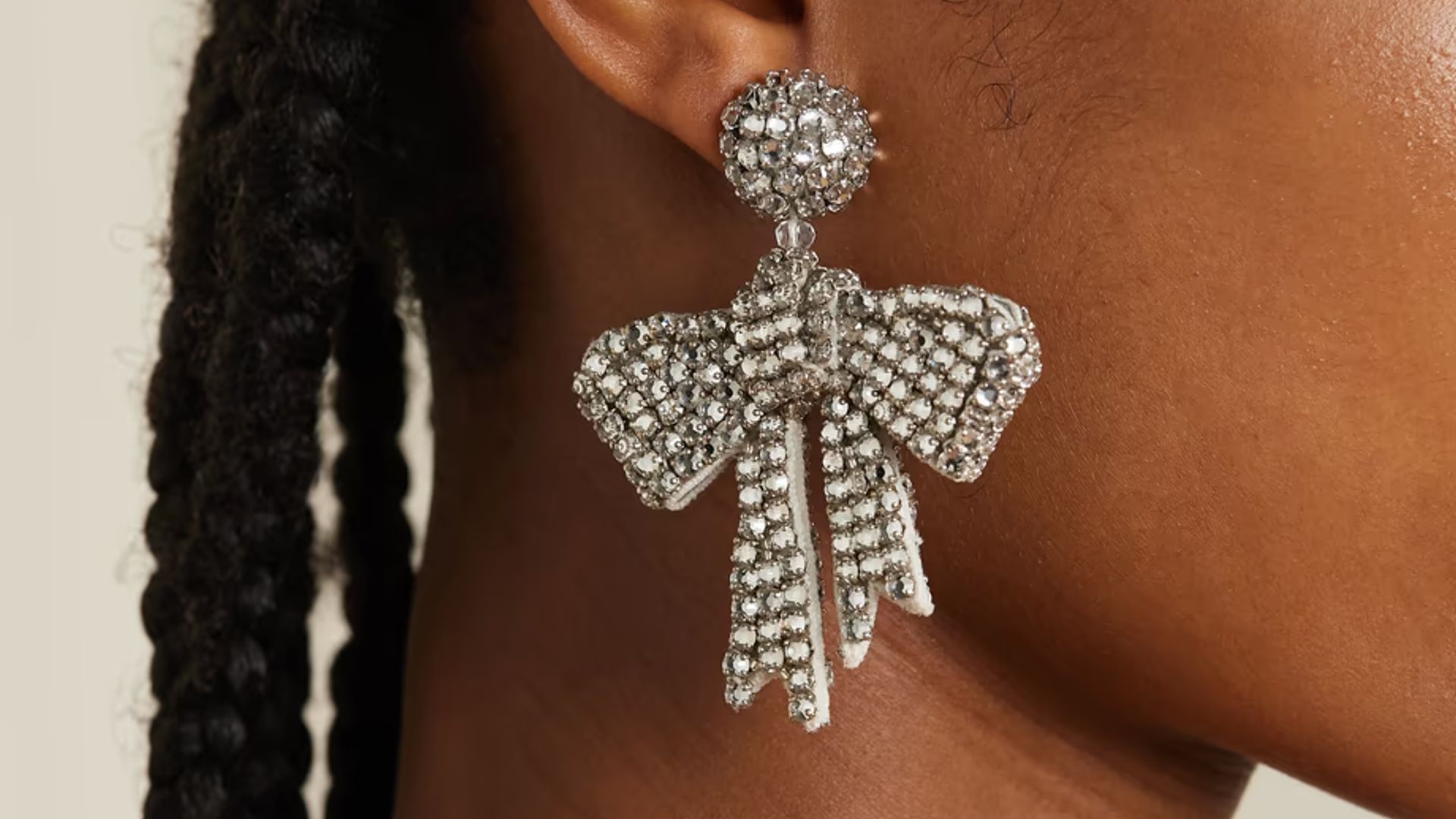 OSCAR DE LA RENTA Silver-tone crystal earrings